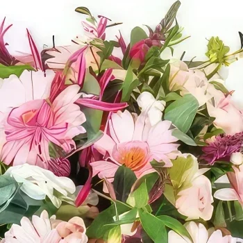Λιλ λουλούδια- Στρογγυλή ανθοδέσμη αφιέρωση Μπουκέτο/ρύθμιση λουλουδιών