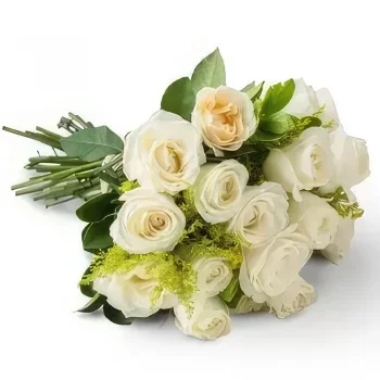 Belém kvety- Kytica 19 bielych ruží Aranžovanie kytice