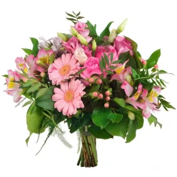 fiorista fiori di Sardinia- Bouquet Di Fiori Rosa Con Frutti Di Bosco