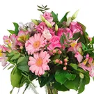 fiorista fiori di Firenze- Bouquet di fiori rosa con frutti di bosco Bouquet floreale