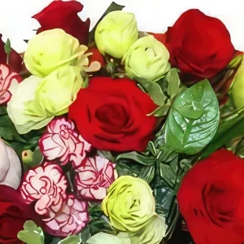 Krakkó-virágok- Vörös elrendezés Virágkötészeti csokor