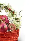 Buangkok flowers  -  Floral Decorated Fruit Basket Flower Bouquet/Arrangement