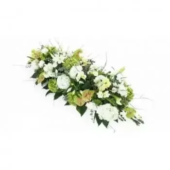 Pau kedai bunga online - Bahagian atas keranda putih & hijau Ulysses Sejambak
