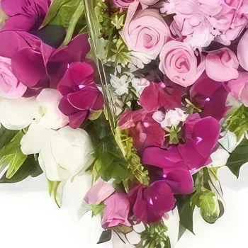 Tarbes bunga- Mimpi hati dalam bunga merah muda Rangkaian bunga karangan bunga