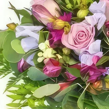 Бордо цветя- Еклат кръгъл букет Букет/договореност цвете