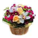 Oman flowers  -  Basket with colored flowers Flower Bouquet/Arrangement