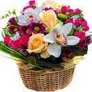 Oman flowers  -  Basket with colored flowers Flower Bouquet/Arrangement