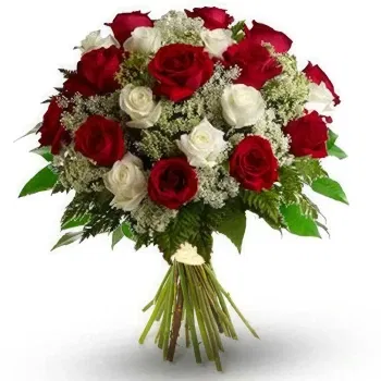 Mongolia online Florist - Red and white roses Bouquet