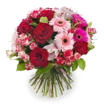 Włochy kwiaty- Bukiet Zaręczynowy Z Róż I Gerber