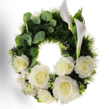 Botswana Online blomsterbutikk - White Floral Tribute Arrangement Bukett