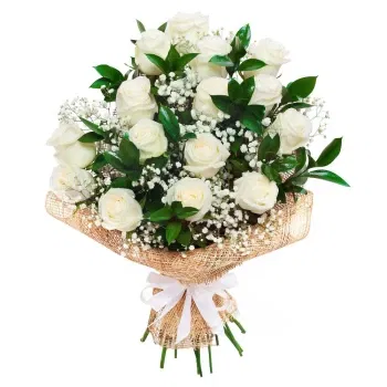 fiorista fiori di Sardinia- Mazzo Di Rose Bianche