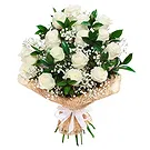 Italy flowers  -  Bunch of white roses Flower Bouquet/Arrangement