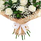 Italy flowers  -  Bunch of white roses Flower Bouquet/Arrangement