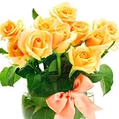 Oman flowers  -  10 Yellow Roses in Vase Flower Bouquet/Arrangement