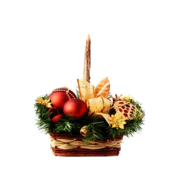 بائع زهور صقلية- تكوين عيد الميلاد مع شمعة