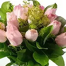 Brasilien Blumen Florist- Arrangement von 18 rosa Rosen und TopfLaub Bouquet/Blumenschmuck