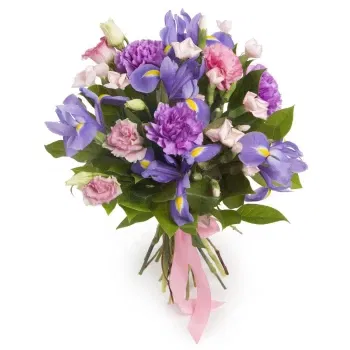 Флоренция цветя- Букет от лилави и люлякови цветя