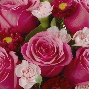 Lyon-virágok- Rose & Red Virágüzlet meglepetés csokor Virágkötészeti csokor