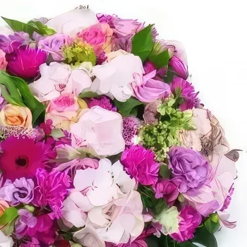 flores de Marselha- Almofada de luto inglesa Epidaurus Bouquet/arranjo de flor