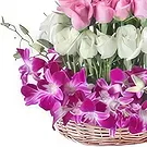 Ad Dilam blomster- Orchids & Roses kurv Blomsterarrangementer bukett