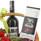San Manuel Blumen Florist- Wein- und exquisiter Obstkorb Bouquet/Blumenschmuck