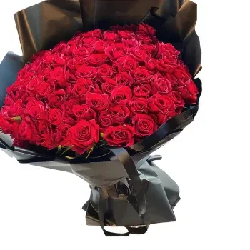 קניה חנות פרחים באינטרנט - 100 זר ורדים אדומים זר פרחים