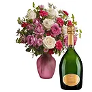 fiorista fiori di Camaxilo- Bouquet di rose bianche e rosa con scintillan Bouquet floreale