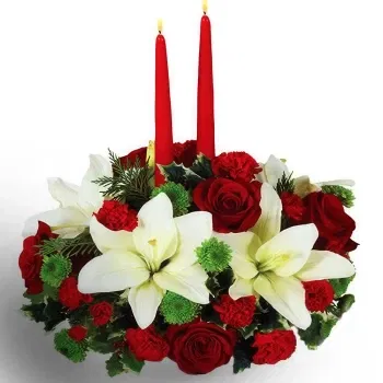 Mexico online Florist - White and Red Christmas Centerpiece Bouquet