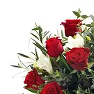 Italy flowers  -  Floral Bouquet with Red Roses, White Lisianth Flower Bouquet/Arrangement