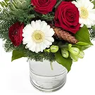 fiorista fiori di Firenze- Bouquet di Natale bianco e rosso Bouquet floreale
