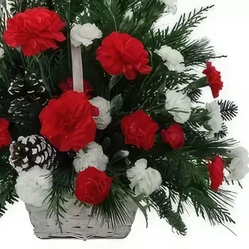 Тенерифе цветя- Празнична червена и бяла кошница Букет/договореност цвете