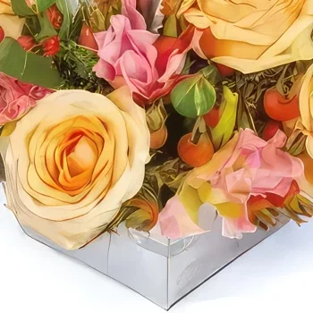 Paris blomster- Blomsterarrangement af flerfarvede roser Honn Blomst buket/Arrangement