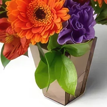 Σαλβαντόρ λουλούδια- Ρύθμιση των λαμπρά χρωματισμένων λουλουδιών τ Μπουκέτο/ρύθμιση λουλουδιών