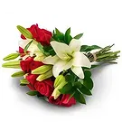 Chile flowers  -  Bouquet of Lilies and Red Roses Flower Bouquet/Arrangement