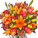 East Timor flowers  -  Orange roses and lilies bouquet Flower Bouquet/Arrangement