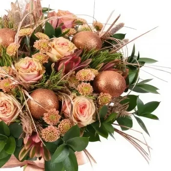 بائع زهور نابولي- باقة الكريسماس البرونزية باقة الزهور
