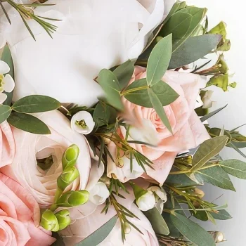 Tarbes cvijeća- Ružičasto-bijeli buket iznenađenja za cvjećar Cvjetni buket/aranžman