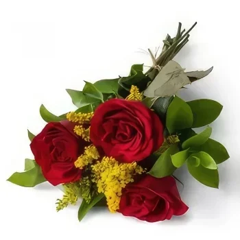 Fortaleza flowers  -  Arrangement of 3 Red Roses Flower Bouquet/Arrangement