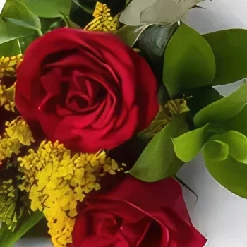 Belém kvety- Usporiadanie 3 červených ruží Aranžovanie kytice