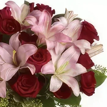 fiorista fiori di Lisbona- Sinfonia rossa e rosa Bouquet floreale
