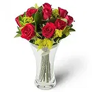 flores de Uberlândia- Arranjo de 10 Rosas Vermelhas em Vaso Bouquet/arranjo de flor