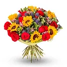 Guercif flowers  -  Bouquet with red roses and sunflowers Flower Bouquet/Arrangement