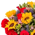 Guercif flowers  -  Bouquet with red roses and sunflowers Flower Bouquet/Arrangement