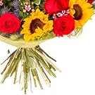 Guercif flowers  -  Bouquet with red roses and sunflowers Flower Bouquet/Arrangement