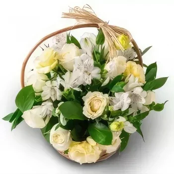 flores el Salvador floristeria -  Cesta de flores blancas de campo Ramo de flores/arreglo floral