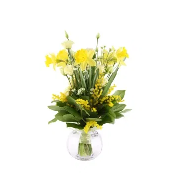 بائع زهور ميلان- باقة الزهور الصفراء والميموزا