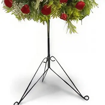 グダンスク 花- フローラル スフィア - 葬儀用のバラとユリ 花束/フラワーアレンジメント