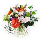 Vietri di Potenza flowers  -  Bouquet with red Anthuriums and mixed flowers Flower Bouquet/Arrangement