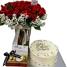 Kapseret flowers  -  Elegant Floral & Cake Gift Flower Bouquet/Arrangement