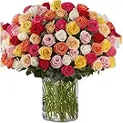 Ad Dilam blomster- 100 blandingsroser Blomsterarrangementer bukett